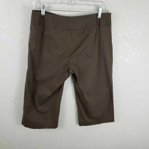 NWT T Tahari Cropped Pants Brown stretch capri 4 - Picture 2 of 7